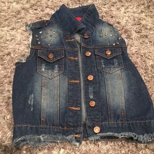 Denim vest with studs
